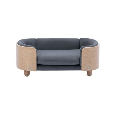 Podwyższana kanapa dla psa na drewnianych nóżkach