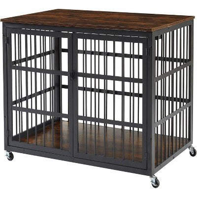 Meblowa klatka dla psa na kółkach, 43 cale