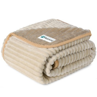 Miękki koc w paski, wodoodporny dla zwierząt mały