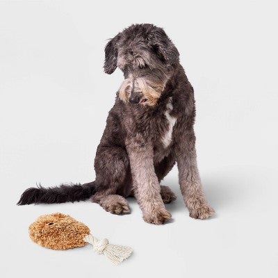 Pluszowy kurczak z liną, zabawka do szarpania