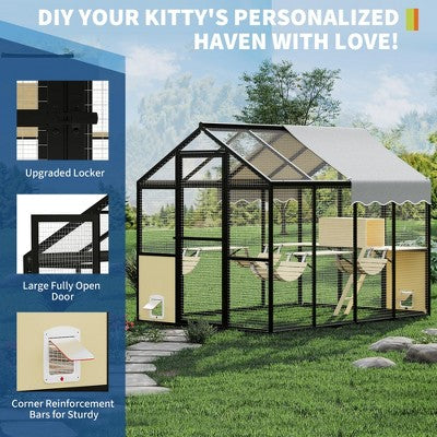 Wybieg z dachem wodoodpornym i wejściem bocznym