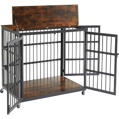 Meblowa klatka dla psa na kółkach, 43 cale