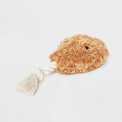 Pluszowy kurczak z liną, zabawka do szarpania
