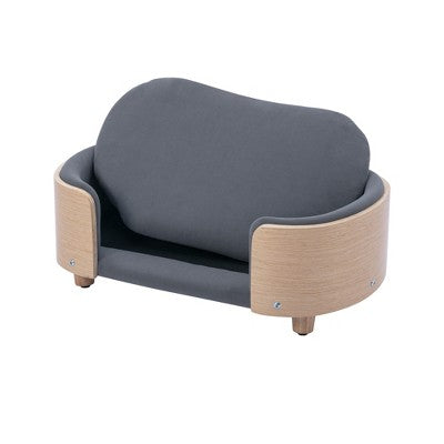 Podwyższana kanapa dla psa na drewnianych nóżkach