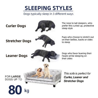 Aksamitna kanapa dla psa z pianką wspierającą