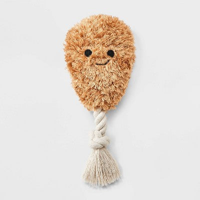 Pluszowy kurczak z liną, zabawka do szarpania