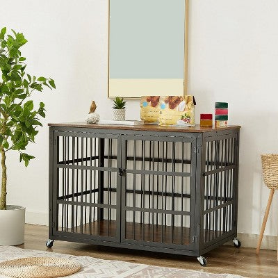 Meblowa klatka dla psa na kółkach, 43 cale