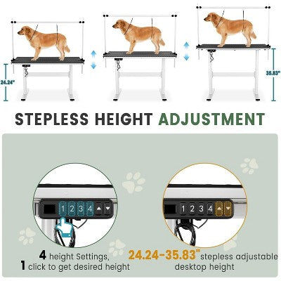 Elektryczny stół groomerski z cichym silnikiem i akcesoriami